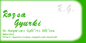 rozsa gyurki business card